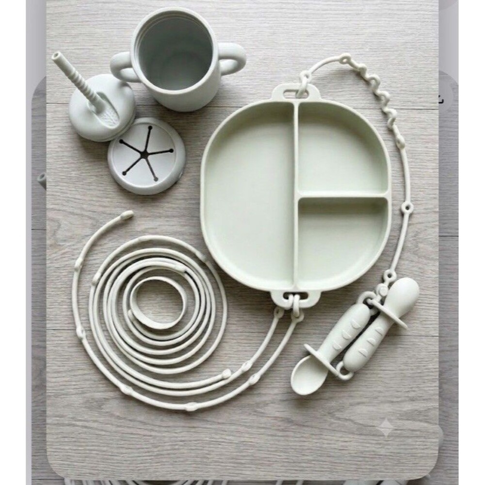 Silicone Baby Feeding Set, Baby Weaning Supplies, Eating Essentials Utensils ...